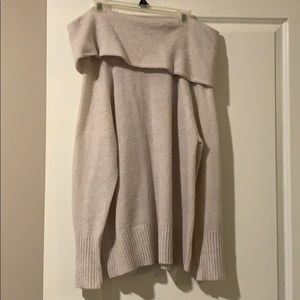 Express Cream Off Shoulder Sweater